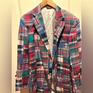 Men’s Linen Plaid Blazer